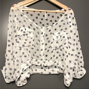 Free People Floral Chiffon Crop Top in XS